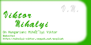viktor mihalyi business card